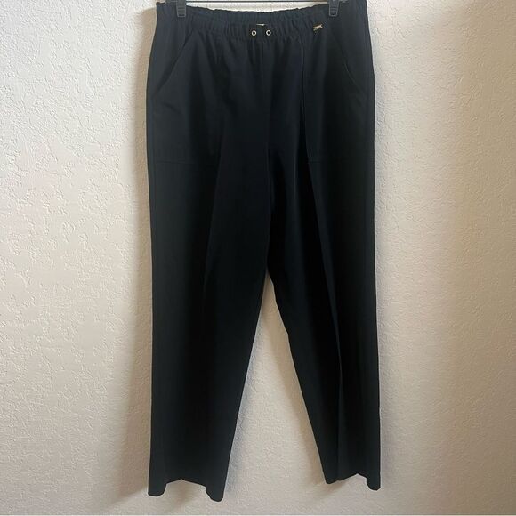 St.John Black Basic Drawstring Elastic Waist Pant Women’s Size Small - Picture 1 of 4